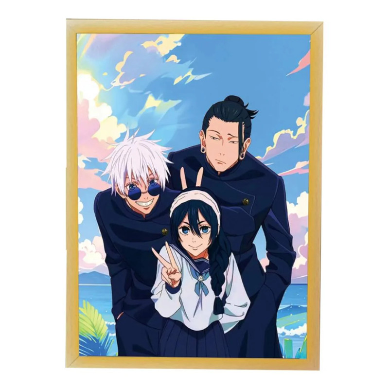 Jujutsu Kaisen Gojo, Geto & Riko LED Light Photo Frame - إطار